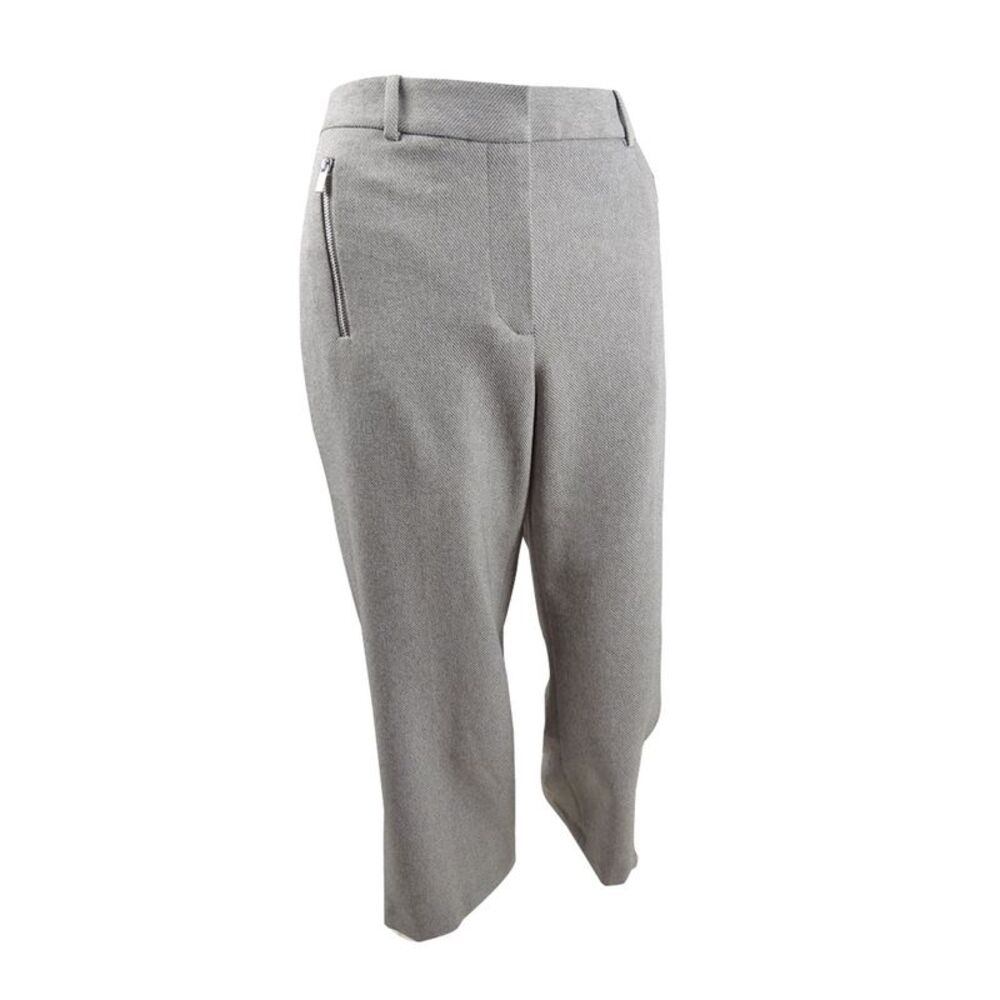 Calvin Klein Women's Zipper-Pocket Cropped Twill Pants - Tin